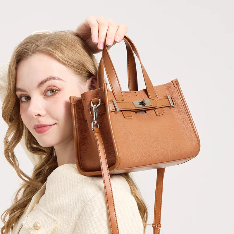 Cowhide Satchel Bag for Women 2026 - Mini Genuine Leather Crossbody Bag - JStorehub 