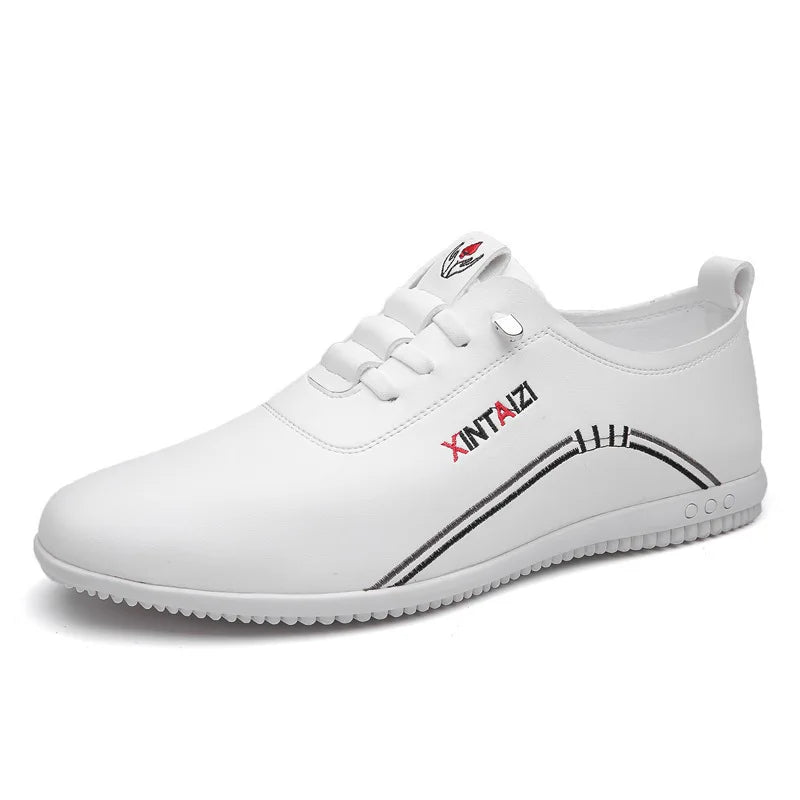 2024 casual men leather shoes Versatile Business White footwear Fashion anti slip comfortable loafers male new lightweight flat