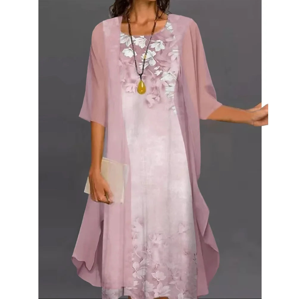Women Dresses: Casual Knit Floral A-Line Dress | Salman Store