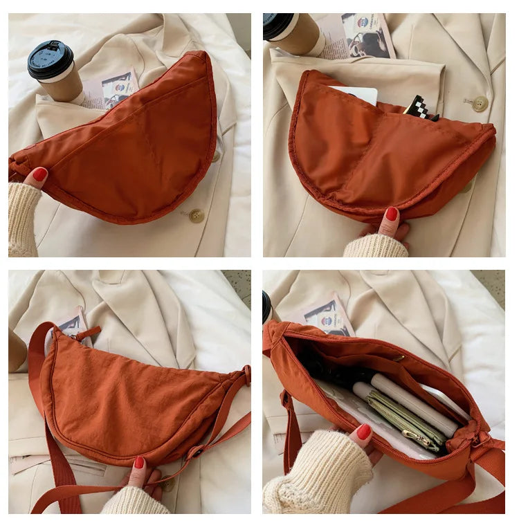 Casual Nylon Hobo Crossbody Bag for Women - Large Capacity Designer Shoulder - JStorehub 