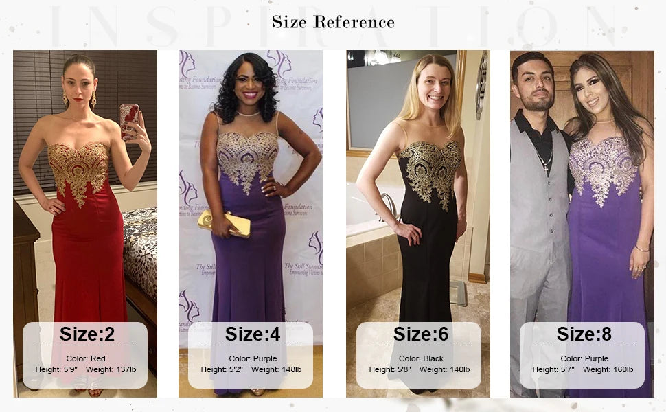 Golden Appliques Lace Mermaid Evening Dress - Sweetheart Illusion Prom Gown - SalmanStore 