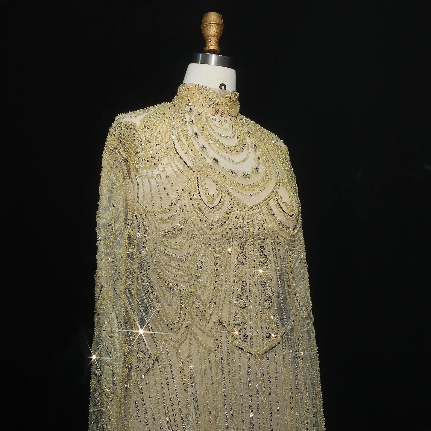 Customized Luxury Nude Caftan Prom Evening Dress - Elegant Party Gown - JStorehub 