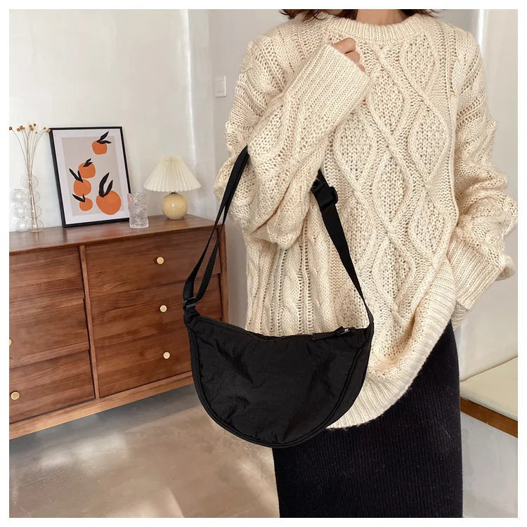Casual Nylon Hobo Crossbody Bag for Women - Large Capacity Designer Shoulder