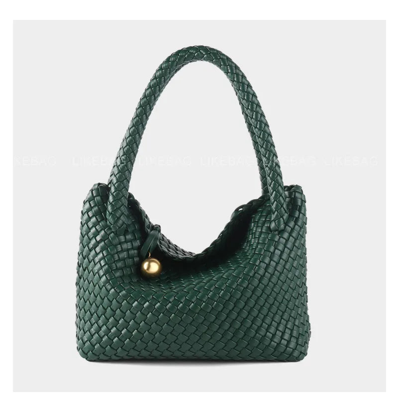 Woven Bag Women PU Leather Single Shoulder Bag - SalmanStore 