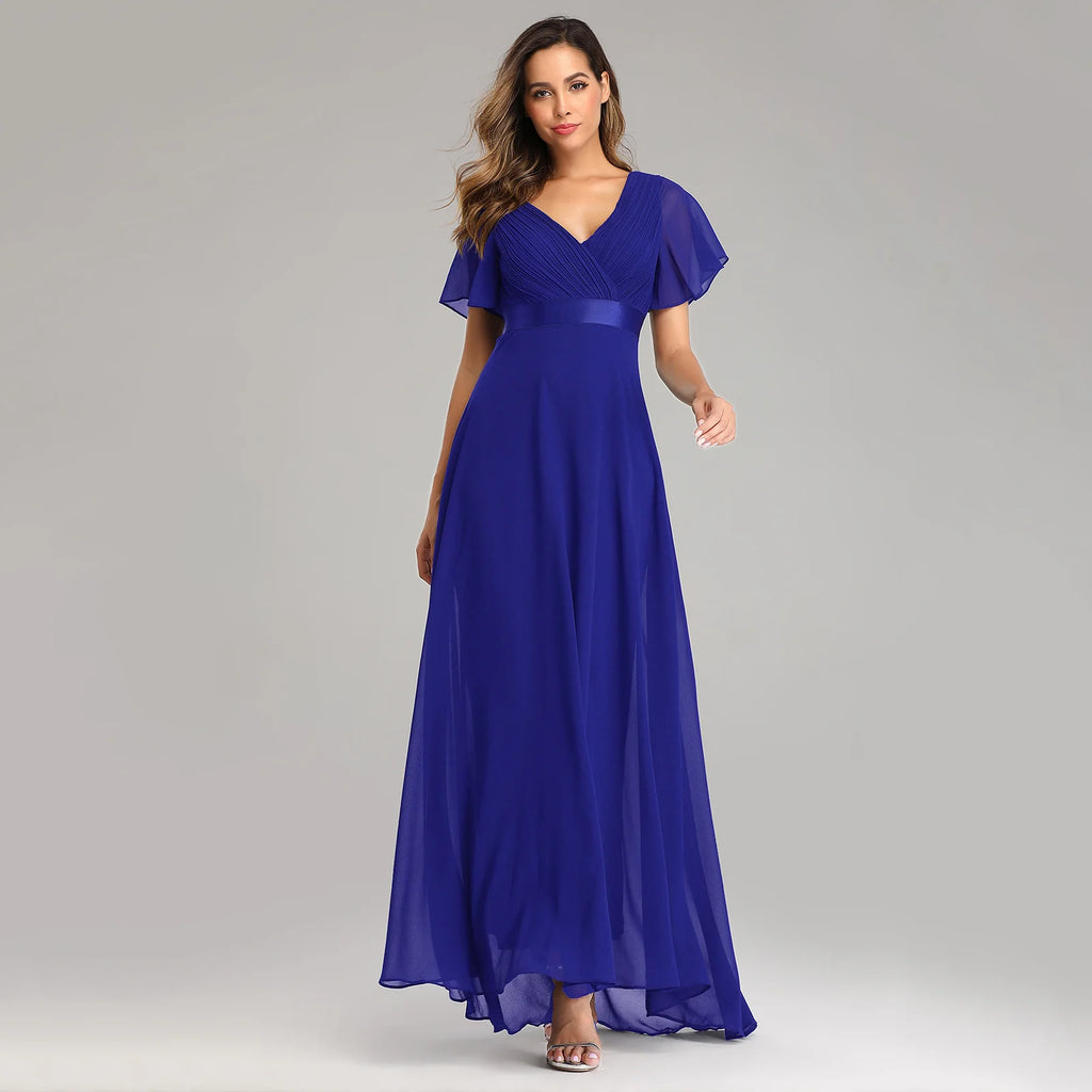 Sexy Pink Chiffon Tulle Maxi Summer Dress - Casual Vintage Long Party Gown