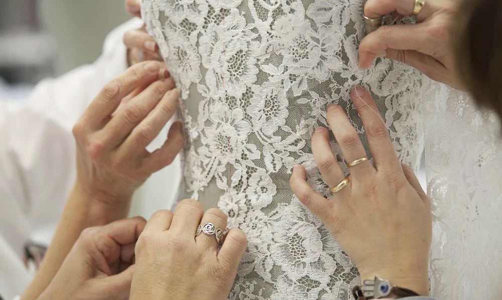 Elegant A-Line Wedding Dress with Detachable Long Sleeves - Backless Lace Applique Bridal Gown - JStorehub 